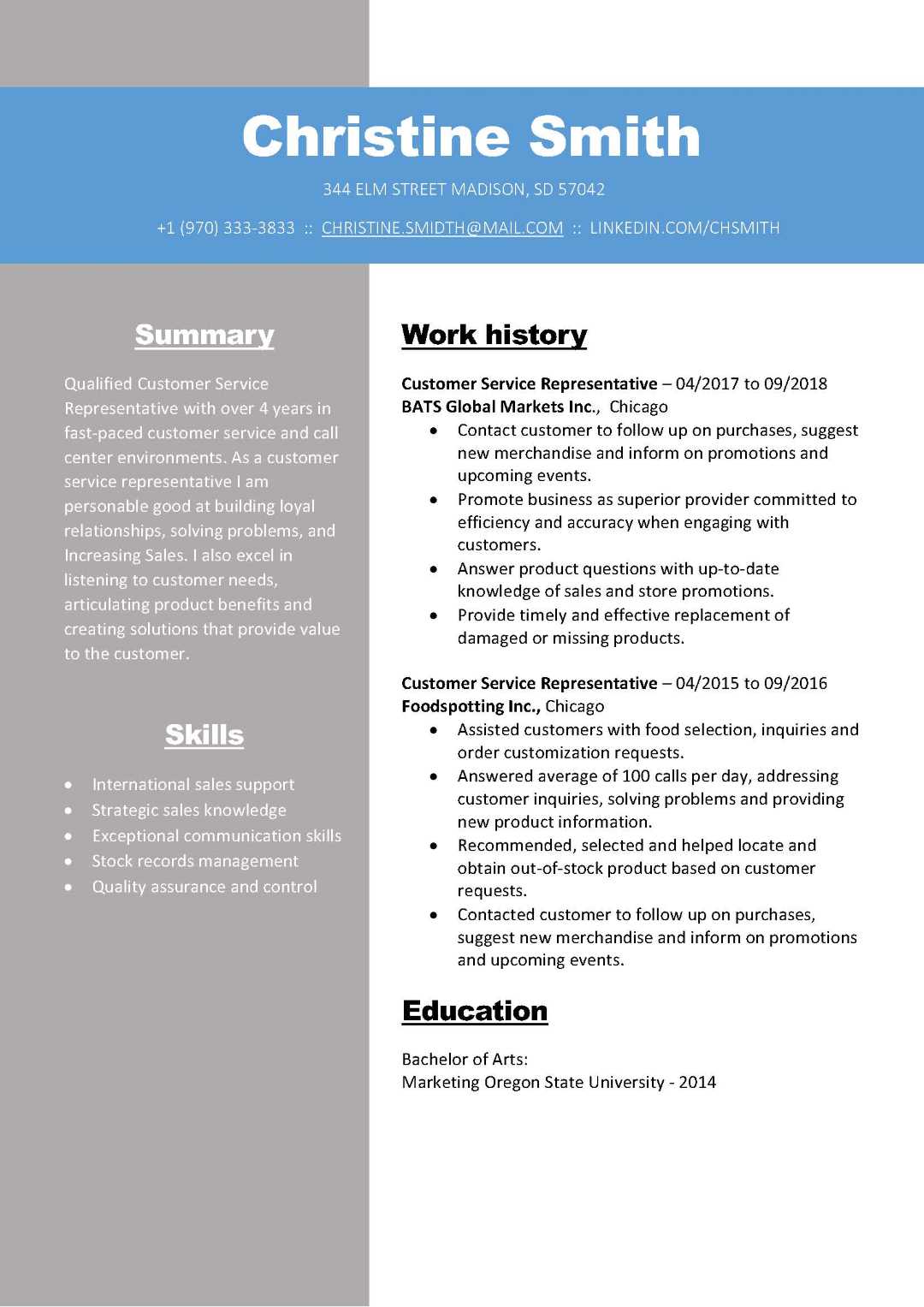 Simple resume template Neptune